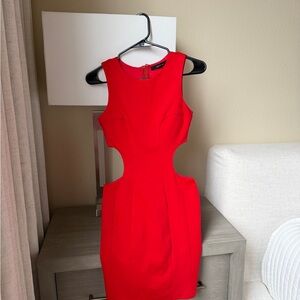 Elegant Red Cut-Out Dress